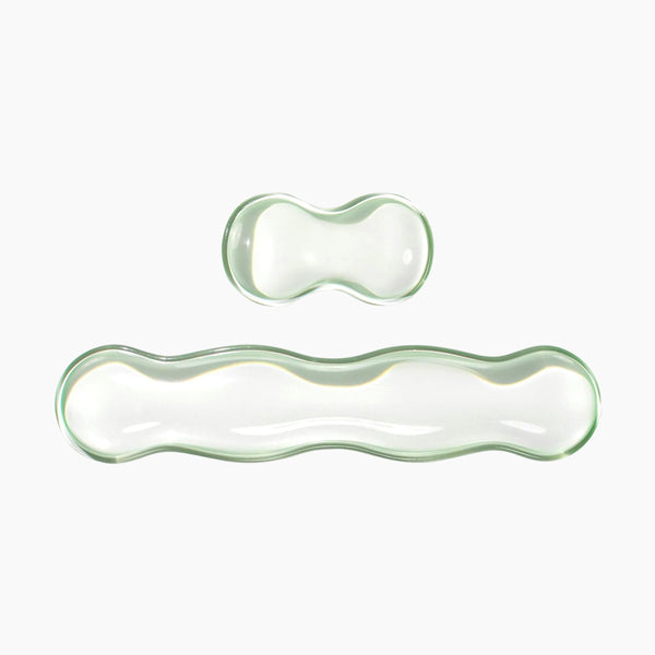 Wavy Transparent Gel Keyboard & Mouse Wrist Rest Set