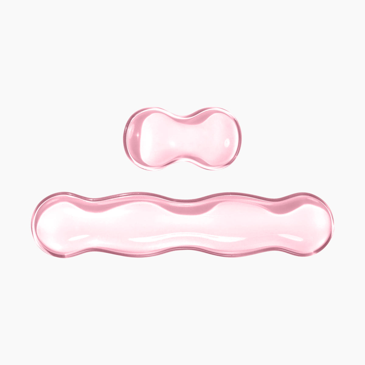 Wavy Transparent Gel Keyboard & Mouse Wrist Rest Set