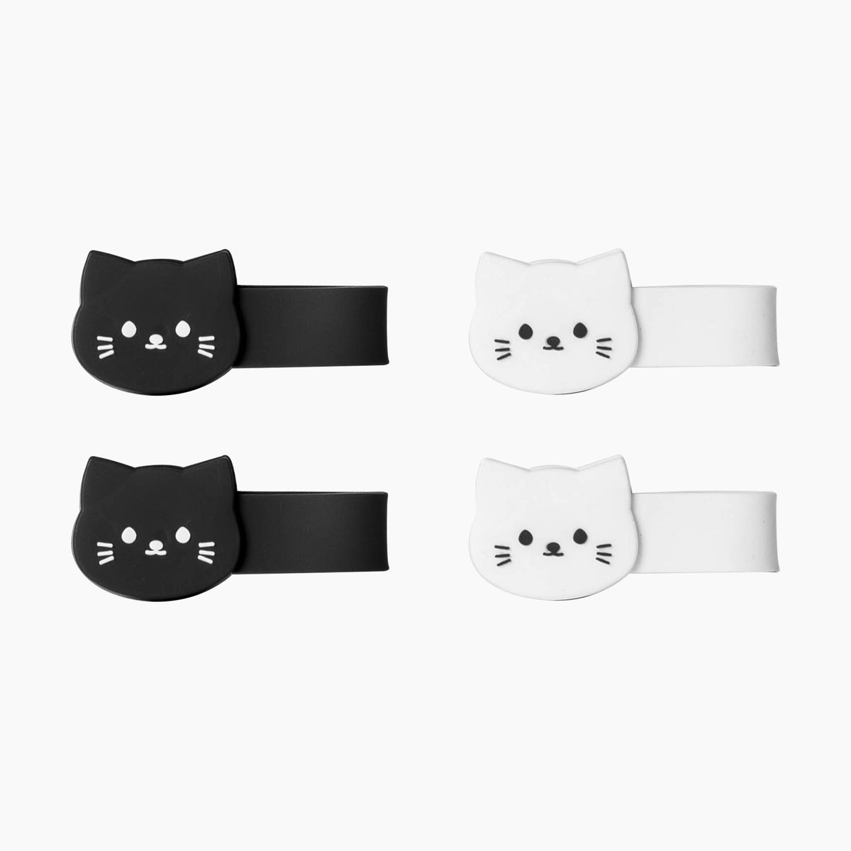 Cat-Shaped Silicone Magnetic Cable Ties – Set of 4