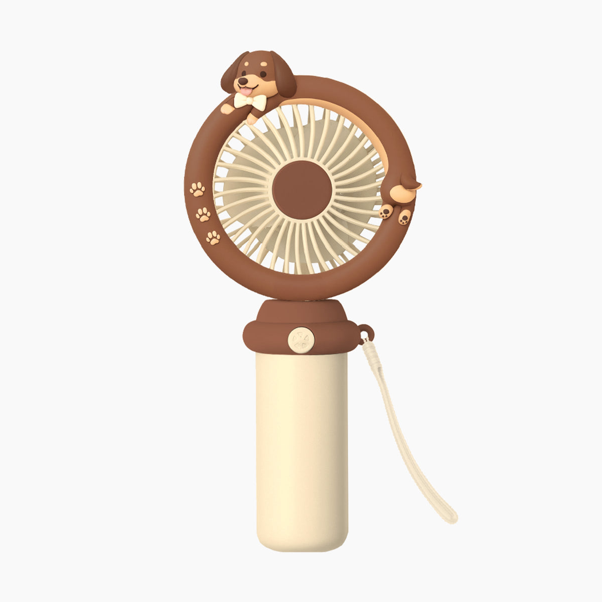 Rechargeable Dachshund Handheld Fan with Wrist Strap