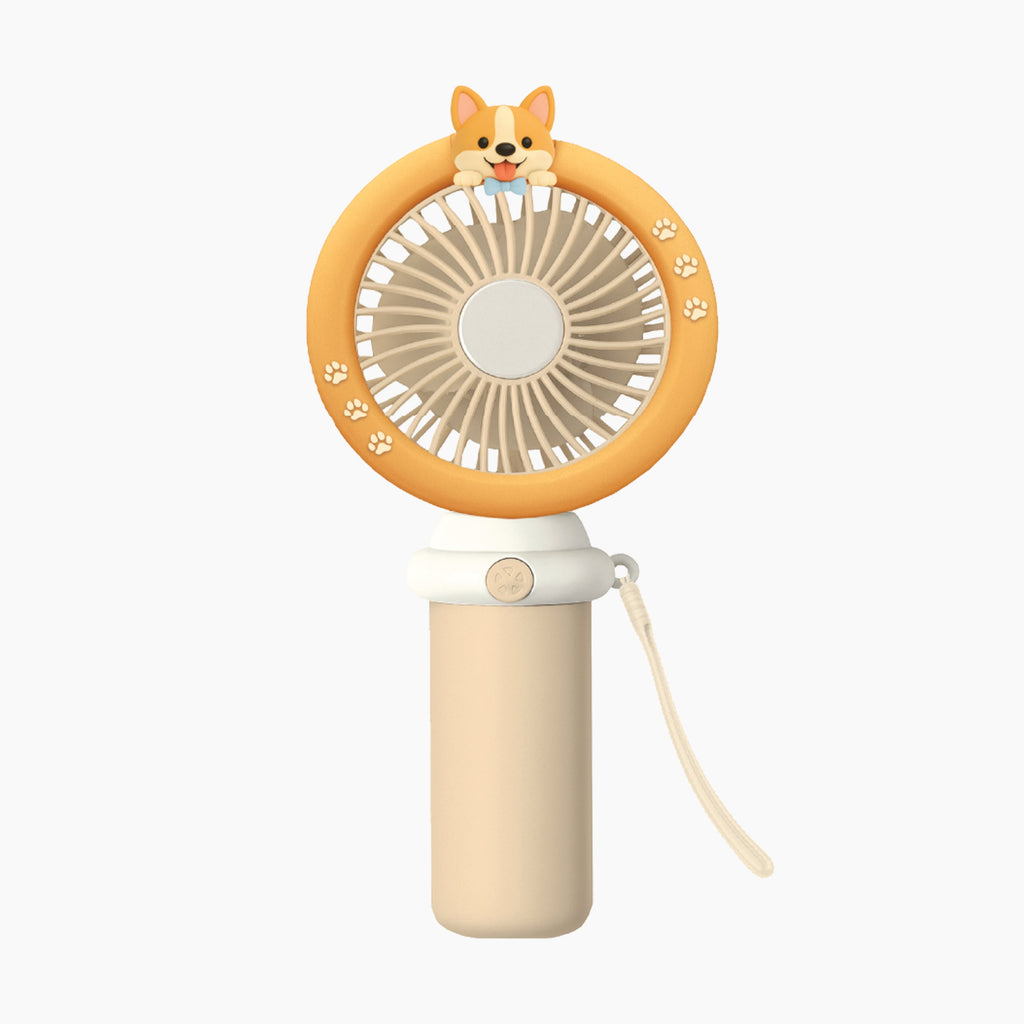 Rechargeable Corgi Handheld Fan with Wrist Strap