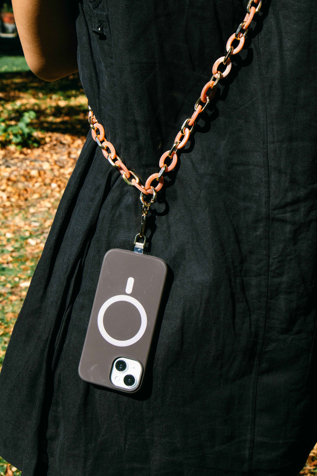Oversized Acrylic-Link Crossbody Phone Chain