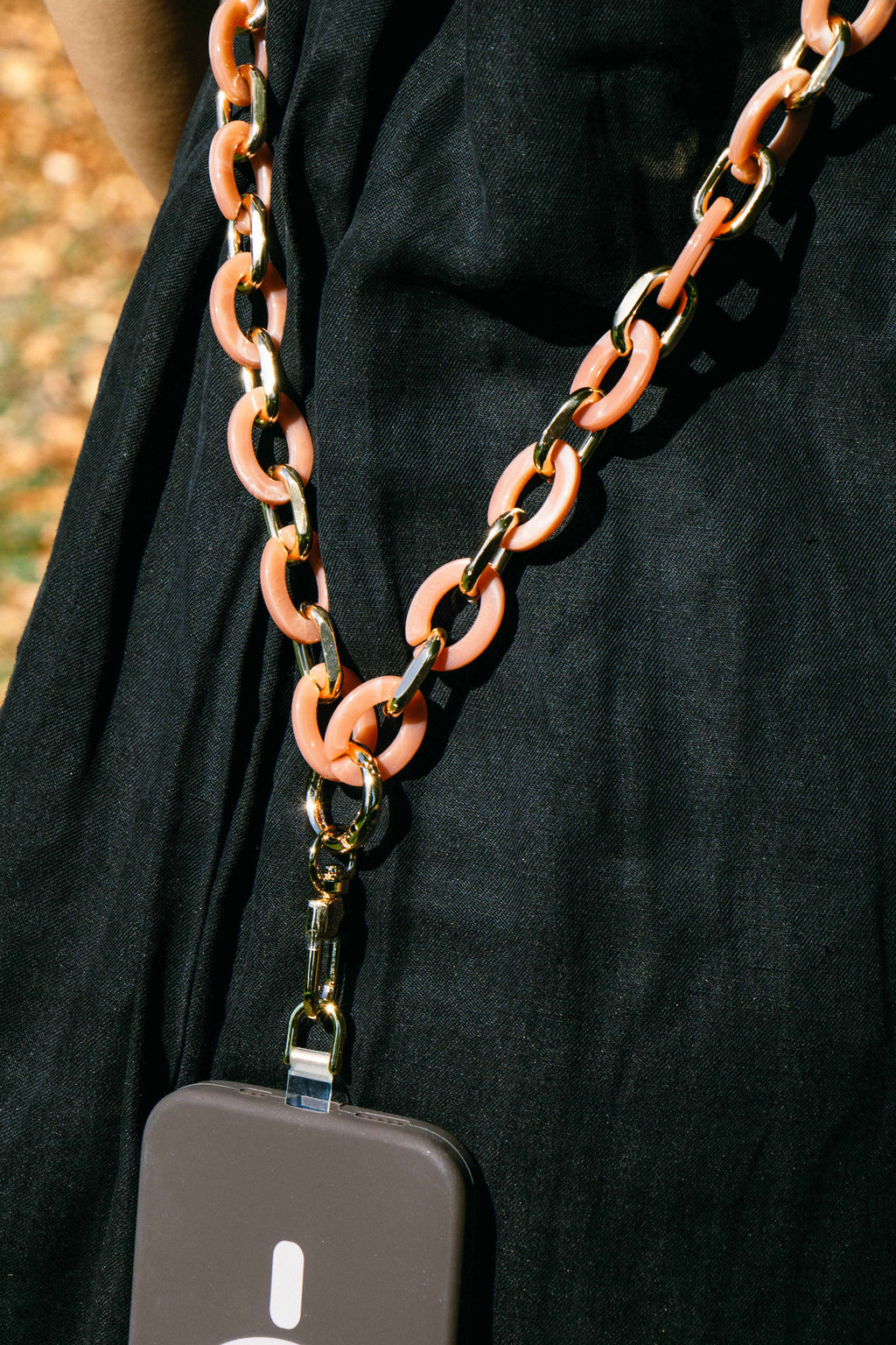 Oversized Acrylic-Link Crossbody Phone Chain