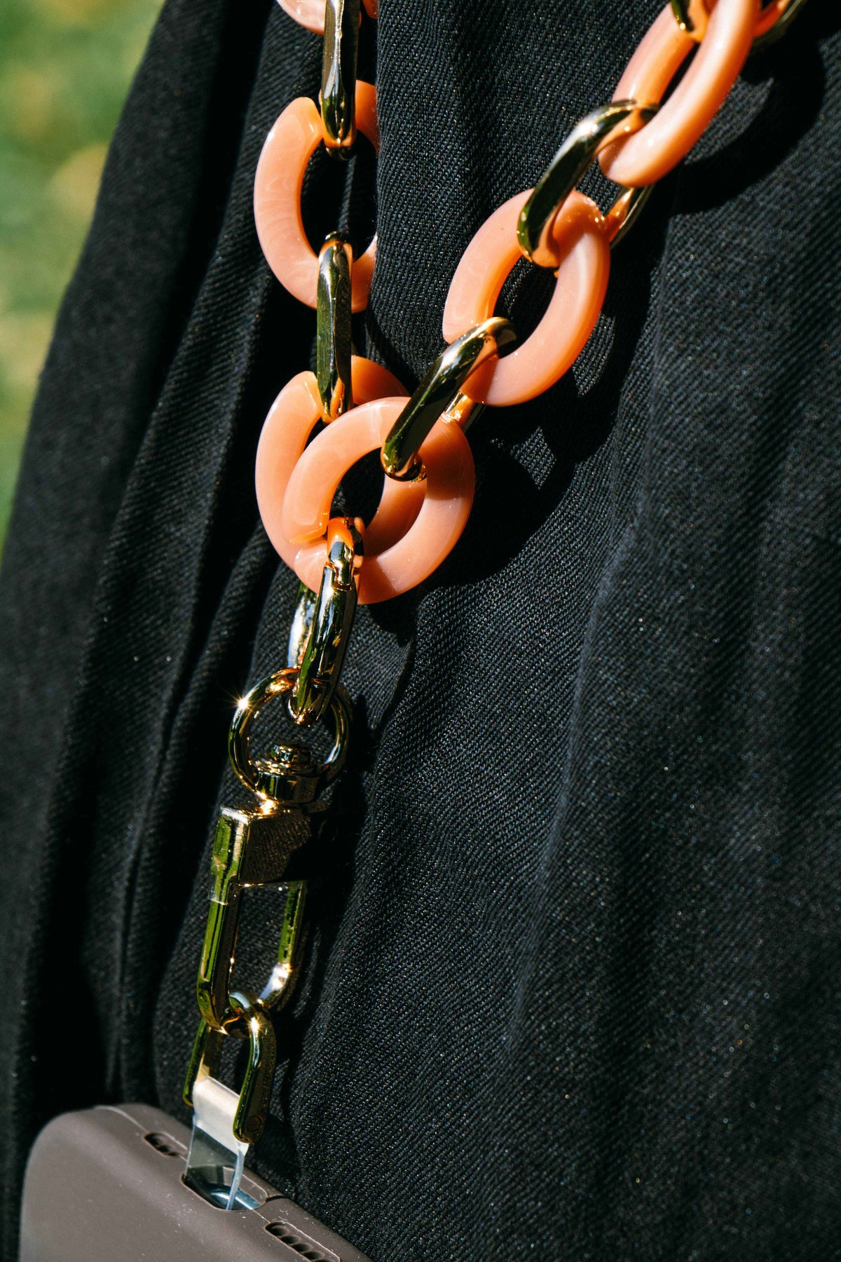 Oversized Acrylic-Link Crossbody Phone Chain